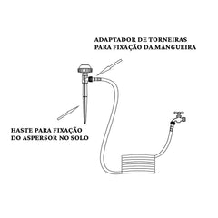 Aspersor Vulcão com Haste e Adaptador para Mangueiras - Agrojet - Unitário