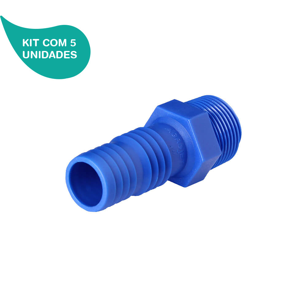 Kit Adaptador com Rosca Externa de 1" Agrojet 5 Unidades
