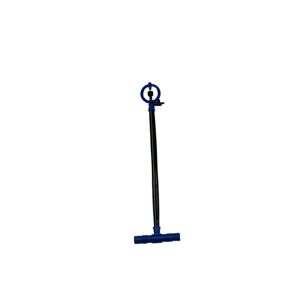 Aspersor P5 com Pinça + Duas Anilhas de Garra + Tubo PELBD de 16 mm (42 cm) + Tê Triplo de 1" x 1/2" - Unitário