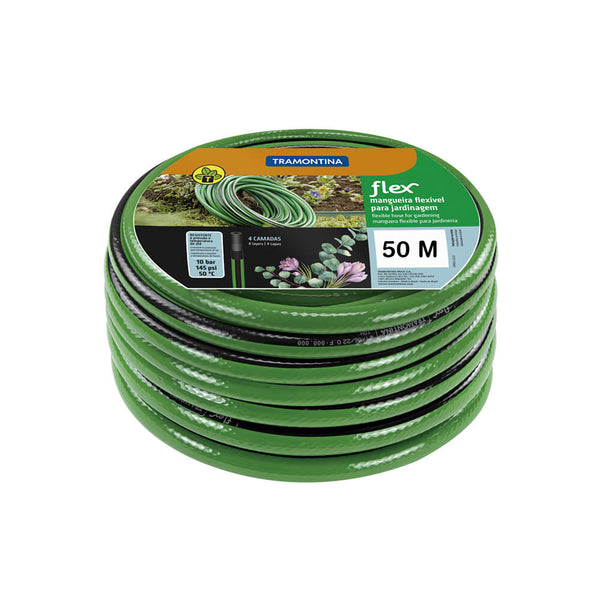 Mangueira para Jardim Flex Especial com 4 Camadas PVC - 50 metros - Tramontina