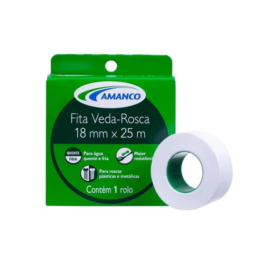 Fita Veda Rosca 18mm x 25m - Amanco - 10 Un Imagem principal do produto