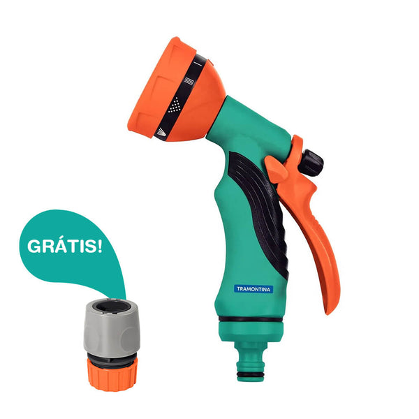 Esguicho Hidropistola de Jardim com 10 Tipos de Jato com Engate Rápido para Mangueiras de 1/2" polegada - Tramontina