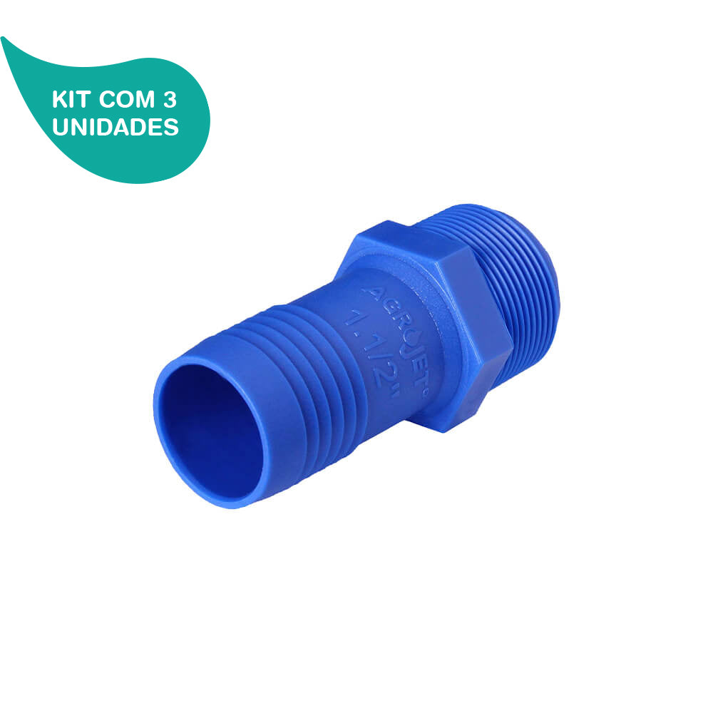 Kit Adaptador com Rosca Externa de 1.1/2" Agrojet 3 Unidades