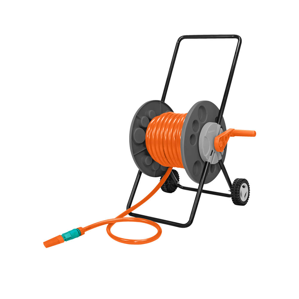 Enrolador para mangueiras de 1/2" polegada com até 55 metros Braços Metálicos e Rodas Plásticas – Tramontina – Unitário